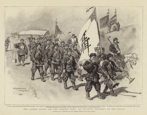 De siste avgiftene for den kinesiske hæren, et infanteriregiment i mars